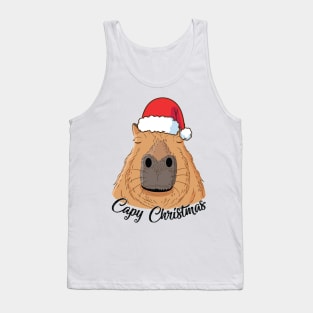 Capy or Huppy Christmas Capybara Holidays Santa Design Tank Top